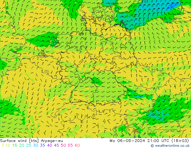 Bodenwind Arpege-eu Mo 06.05.2024 21 UTC