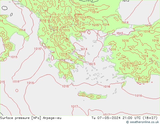 Luchtdruk (Grond) Arpege-eu di 07.05.2024 21 UTC
