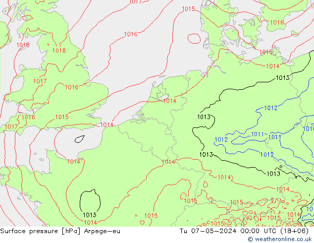 Luchtdruk (Grond) Arpege-eu di 07.05.2024 00 UTC