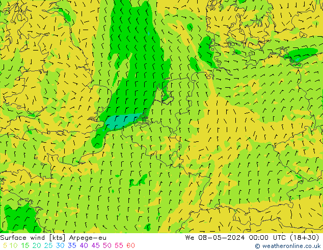  10 m Arpege-eu  08.05.2024 00 UTC