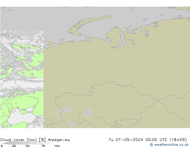 облака (низкий) Arpege-eu вт 07.05.2024 00 UTC
