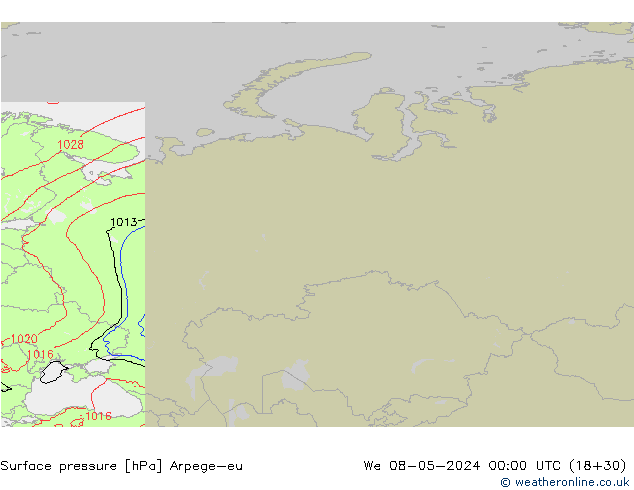 Yer basıncı Arpege-eu Çar 08.05.2024 00 UTC