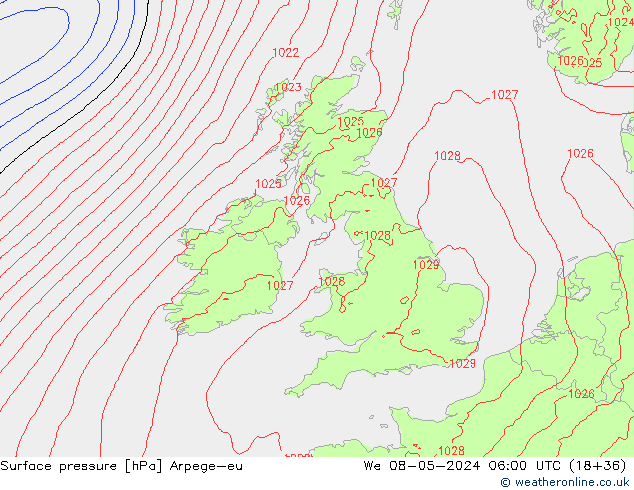 ciśnienie Arpege-eu śro. 08.05.2024 06 UTC