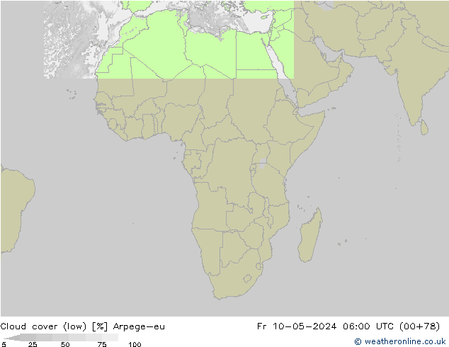 Nubi basse Arpege-eu ven 10.05.2024 06 UTC