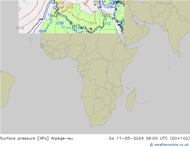 Surface pressure Arpege-eu Sa 11.05.2024 06 UTC
