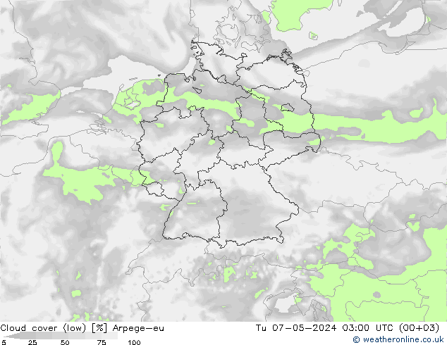云 (低) Arpege-eu 星期二 07.05.2024 03 UTC