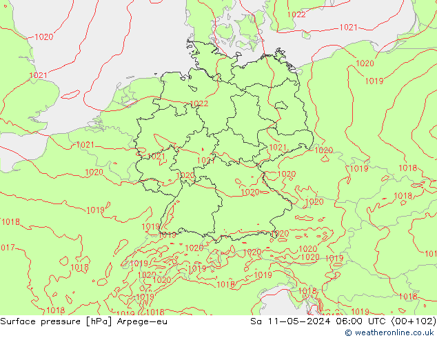 ciśnienie Arpege-eu so. 11.05.2024 06 UTC