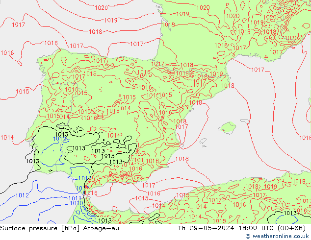 pression de l'air Arpege-eu jeu 09.05.2024 18 UTC