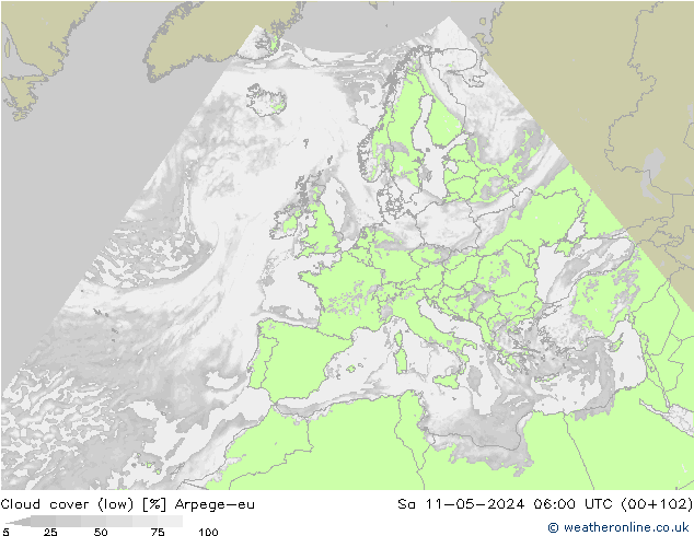 Nubi basse Arpege-eu sab 11.05.2024 06 UTC
