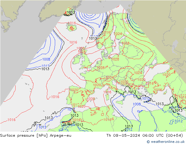 Yer basıncı Arpege-eu Per 09.05.2024 06 UTC