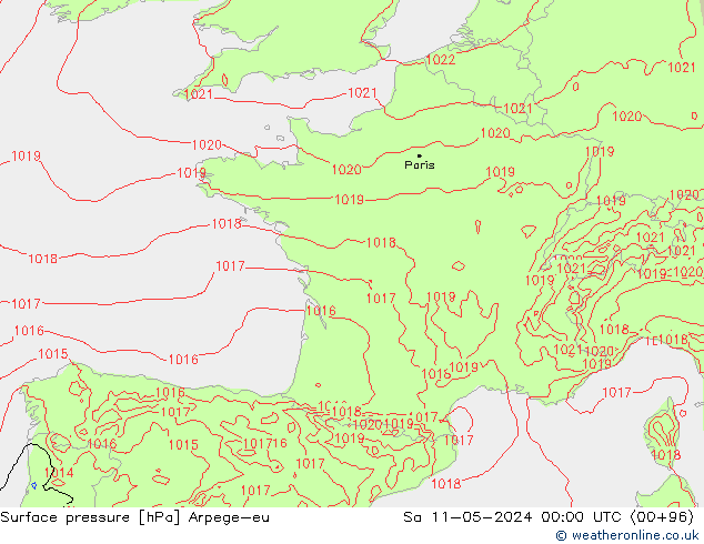 ciśnienie Arpege-eu so. 11.05.2024 00 UTC