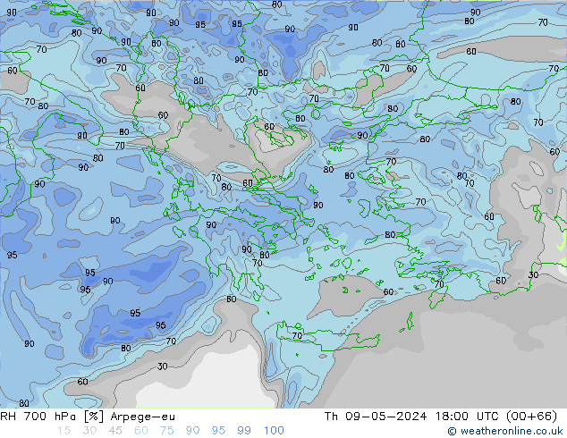 700 hPa Nispi Nem Arpege-eu Per 09.05.2024 18 UTC