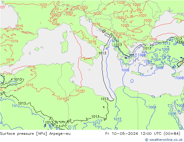 Yer basıncı Arpege-eu Cu 10.05.2024 12 UTC