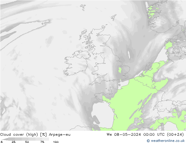 vysoký oblak Arpege-eu St 08.05.2024 00 UTC