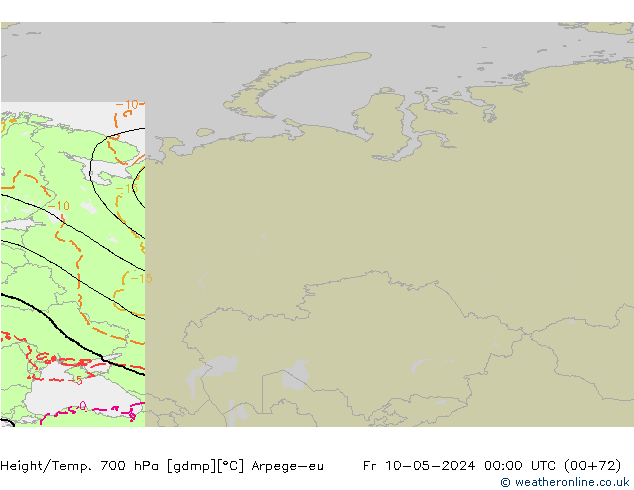 Height/Temp. 700 hPa Arpege-eu ven 10.05.2024 00 UTC