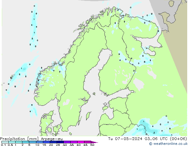 Yağış Arpege-eu Sa 07.05.2024 06 UTC