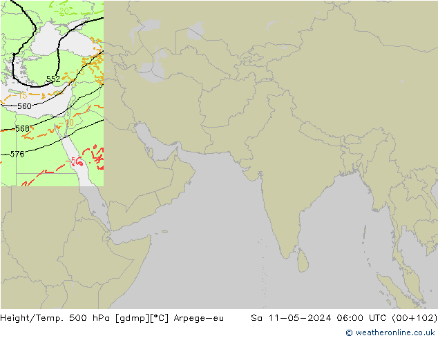 Height/Temp. 500 hPa Arpege-eu  11.05.2024 06 UTC