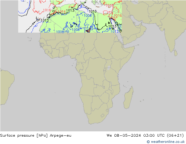 Yer basıncı Arpege-eu Çar 08.05.2024 03 UTC