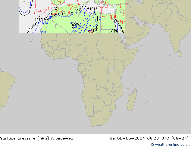 приземное давление Arpege-eu ср 08.05.2024 06 UTC