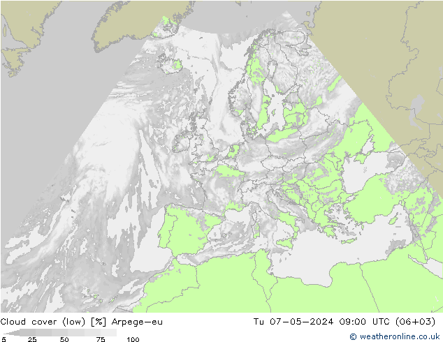 Nuages (bas) Arpege-eu mar 07.05.2024 09 UTC