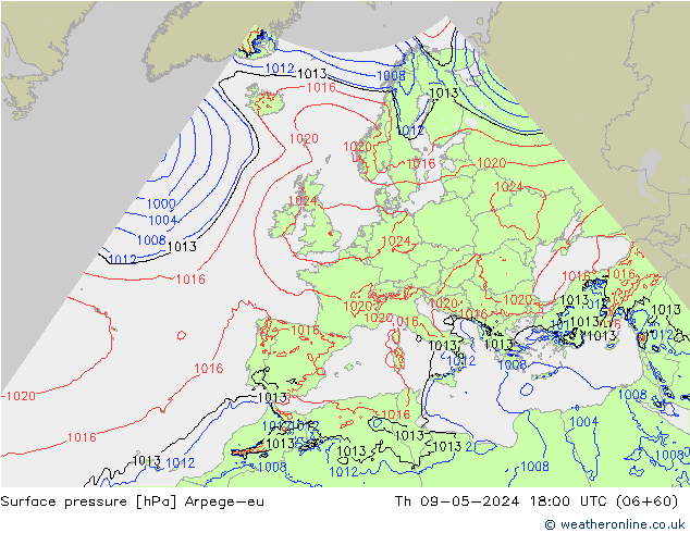 pression de l'air Arpege-eu jeu 09.05.2024 18 UTC