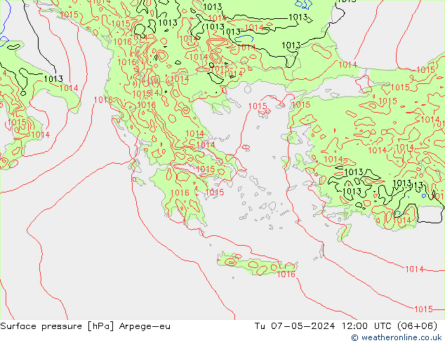 Presión superficial Arpege-eu mar 07.05.2024 12 UTC