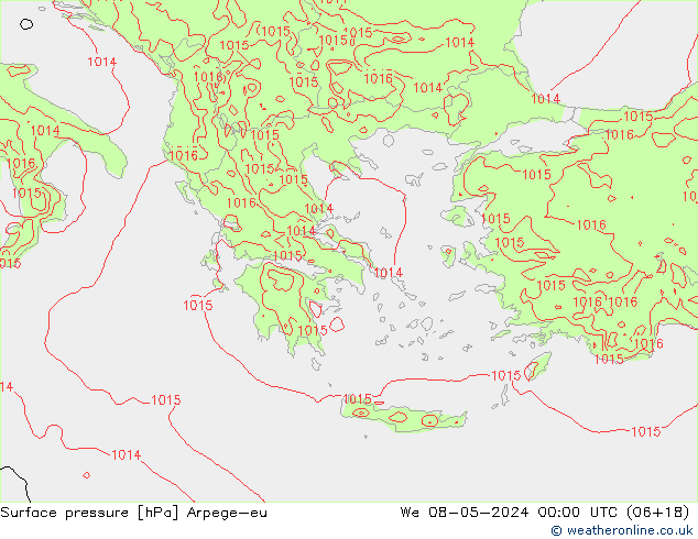 pression de l'air Arpege-eu mer 08.05.2024 00 UTC