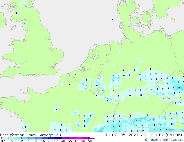 Neerslag Arpege-eu di 07.05.2024 12 UTC