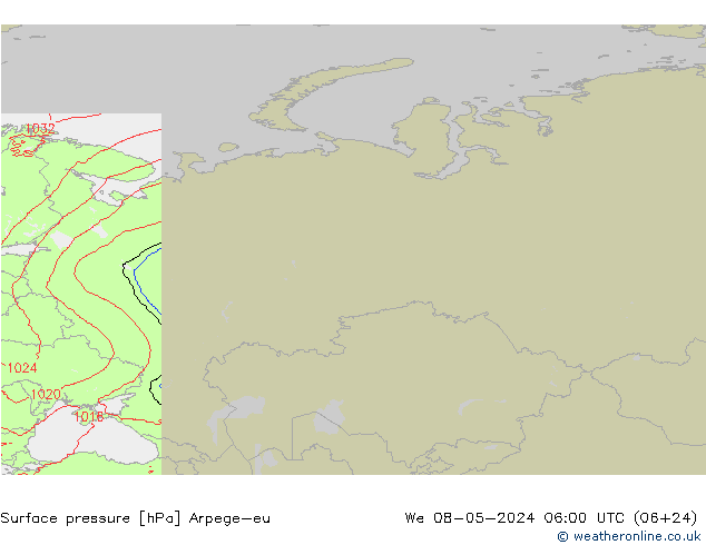 Yer basıncı Arpege-eu Çar 08.05.2024 06 UTC