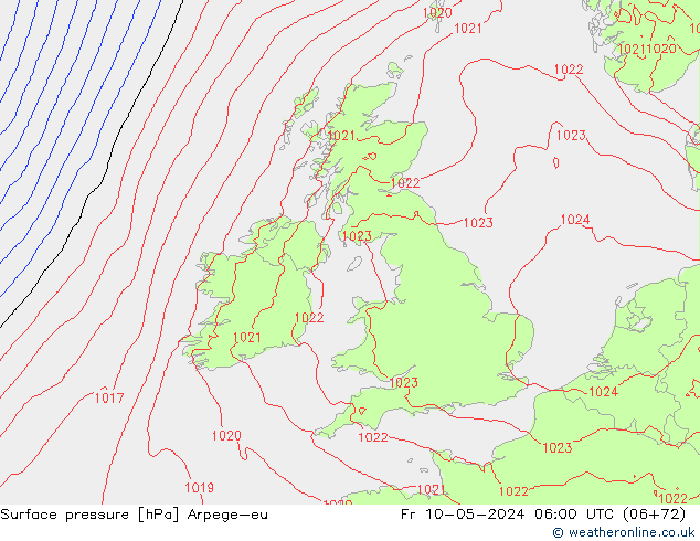 Bodendruck Arpege-eu Fr 10.05.2024 06 UTC