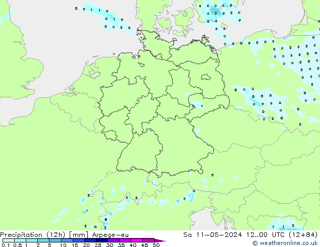 Precipitation (12h) Arpege-eu So 11.05.2024 00 UTC