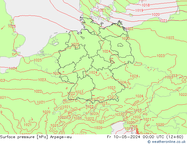 pression de l'air Arpege-eu ven 10.05.2024 00 UTC