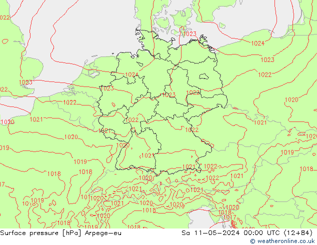 Surface pressure Arpege-eu Sa 11.05.2024 00 UTC