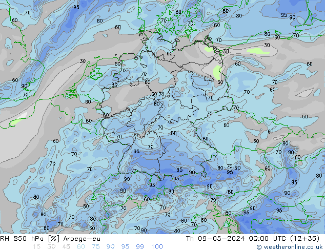 RV 850 hPa Arpege-eu do 09.05.2024 00 UTC