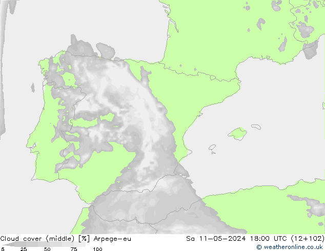 Nubi medie Arpege-eu sab 11.05.2024 18 UTC