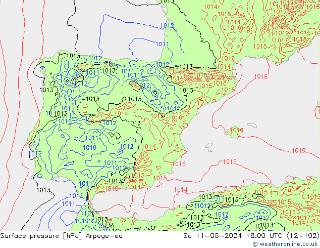 ciśnienie Arpege-eu so. 11.05.2024 18 UTC