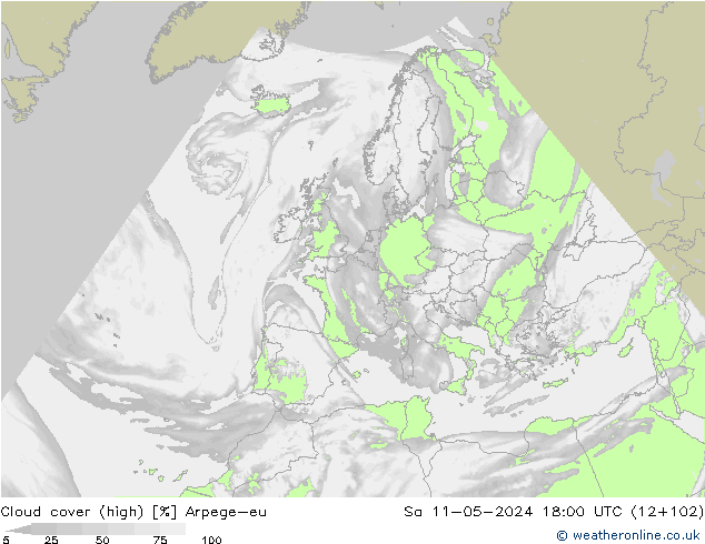 Wolken (hohe) Arpege-eu Sa 11.05.2024 18 UTC