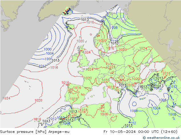 Yer basıncı Arpege-eu Cu 10.05.2024 00 UTC