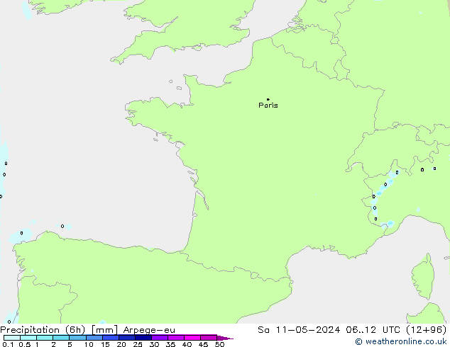 Precipitation (6h) Arpege-eu So 11.05.2024 12 UTC