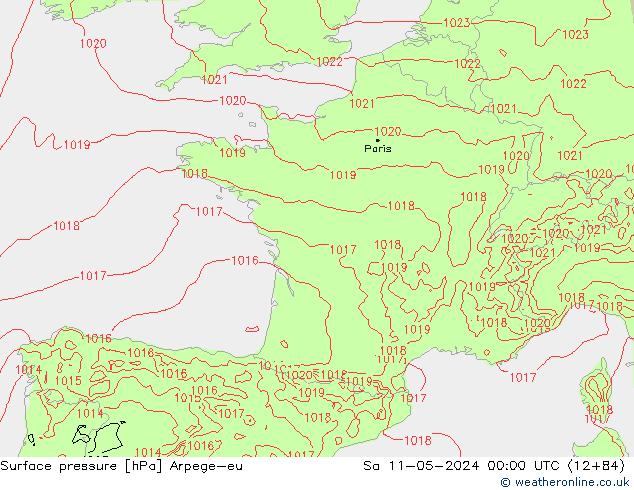 Surface pressure Arpege-eu Sa 11.05.2024 00 UTC