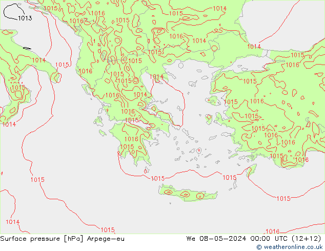 pressão do solo Arpege-eu Qua 08.05.2024 00 UTC