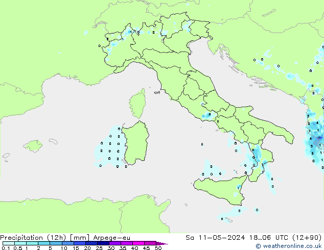 Precipitation (12h) Arpege-eu Sa 11.05.2024 06 UTC
