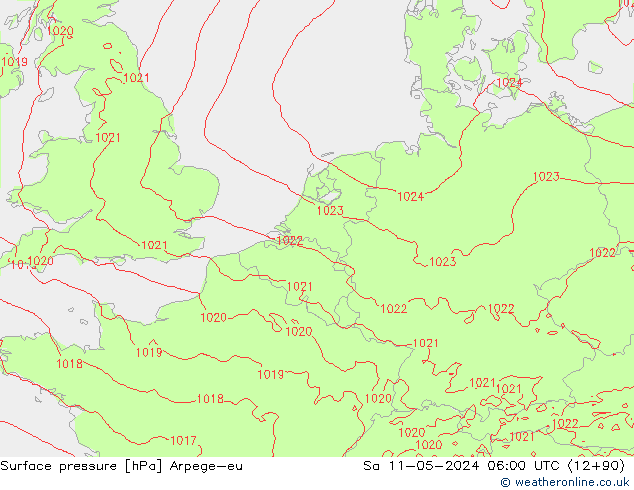 pressão do solo Arpege-eu Sáb 11.05.2024 06 UTC
