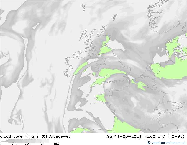 облака (средний) Arpege-eu сб 11.05.2024 12 UTC