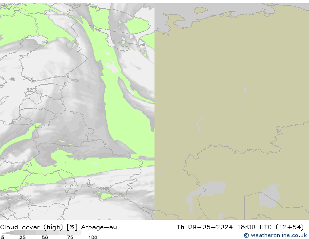 Bewolking (Hoog) Arpege-eu do 09.05.2024 18 UTC