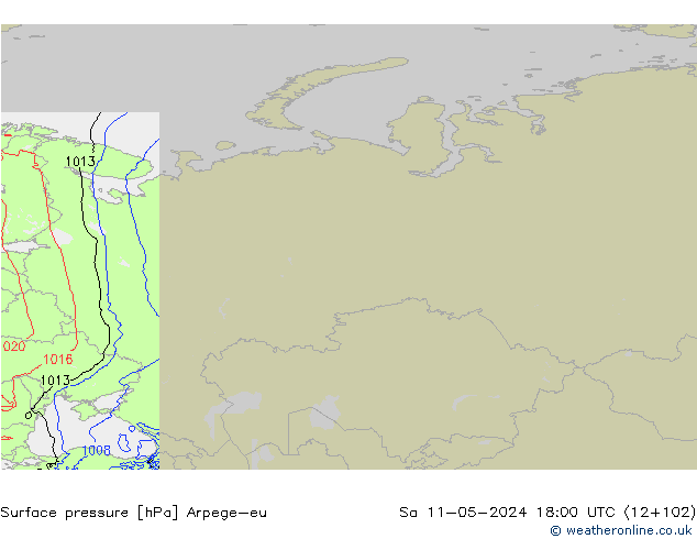 Luchtdruk (Grond) Arpege-eu za 11.05.2024 18 UTC