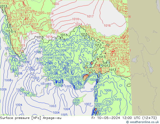 Yer basıncı Arpege-eu Cu 10.05.2024 12 UTC