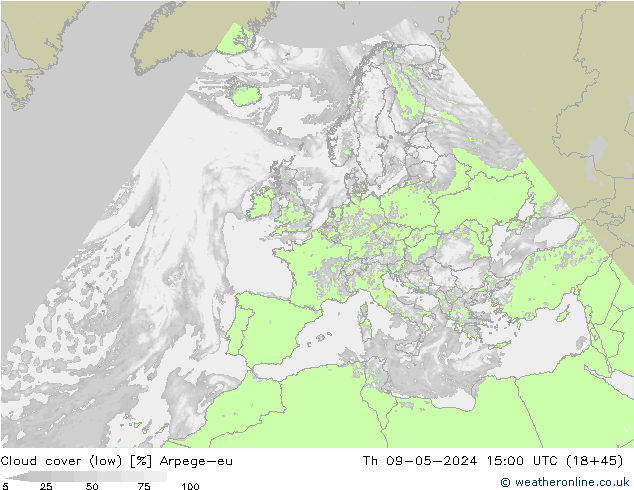 Nubi basse Arpege-eu gio 09.05.2024 15 UTC
