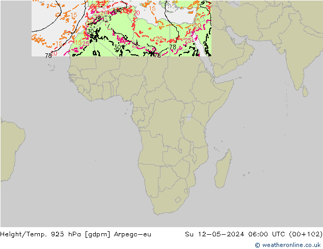 Height/Temp. 925 hPa Arpege-eu  12.05.2024 06 UTC