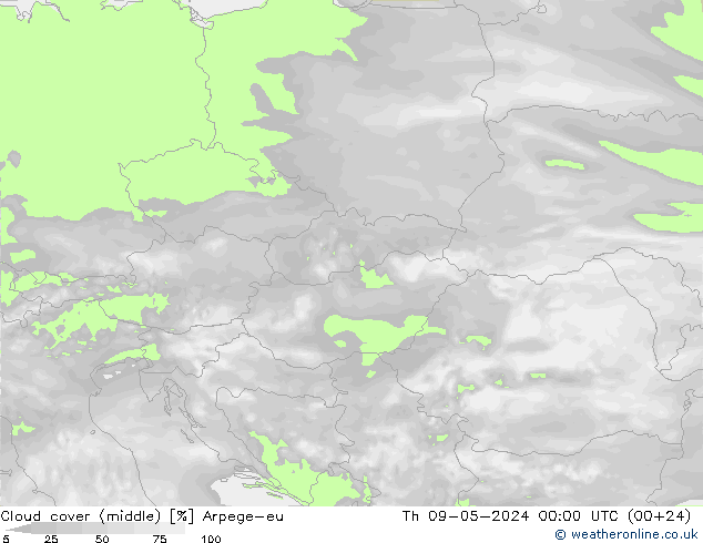nuvens (médio) Arpege-eu Qui 09.05.2024 00 UTC